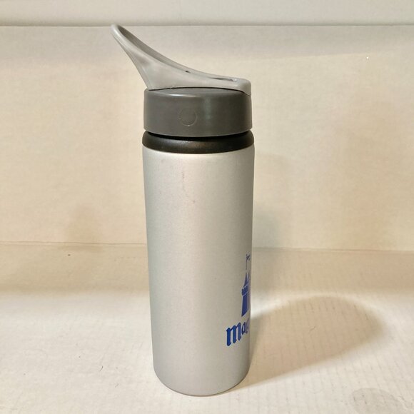 Vintage Disney Magic Kingdom Metal Water Bottle Cinderella Castle Gray Blue 25oz - Picture 6 of 14